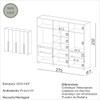 Guarda-Roupa 270cm 6 Portas de Giro e 4 Gavetas Internas Freijó/Off White - Dalla Costa