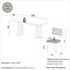 Conjunto Sala de Jantar Mesa Nature Off White/Freijó com 6 Cadeiras Palha Sintética Ca35 Césare Escuro