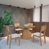 Conjunto Sala de Jantar Mesa Lisboa Hexagonal Freijó Tm80 com 4 Cadeiras Palha Sintética Ca35 - Freijó/Césare Claro