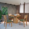 Conjunto Sala de Jantar Mesa Lisboa Hexagonal Freijó Tm80 com 4 Cadeiras Palha Sintética Ca35 - Freijó/Verde