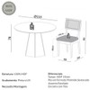 Conjunto Sala de Jantar Mesa Lisboa Hexagonal Freijó Tm80 com 4 Cadeiras Palha Sintética Ca35 - Freijó/Vermelho Veronese