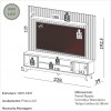 Painel para TV Até 75 Polegadas 2 Gavetas Espelhadas Ripado Off White/Freijó - Dalla Costa