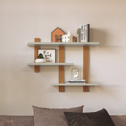 Nicho Retangular 100% Mdf Industrial F35 Off White/Freijó - Dalla Costa