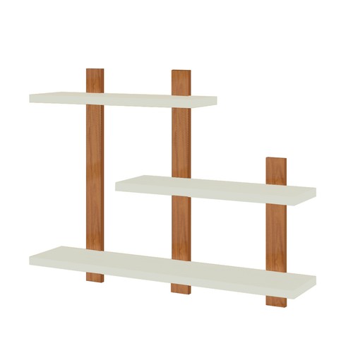 Nicho Retangular 100% Mdf Industrial F35 Off White/Freijó - Dalla Costa