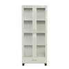 Estante para Livros 1 Gaveta 2 Portas Vidro Industrial Off White - Dalla Costa