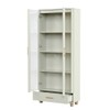 Estante para Livros 1 Gaveta 2 Portas Vidro Industrial Off White - Dalla Costa