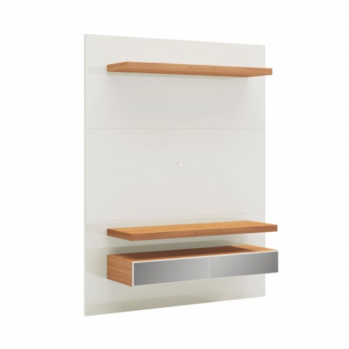 Painel para TV Até 60 Polegadas 2 Gavetas com Led Basic Off White/Freijó - Dalla Costa