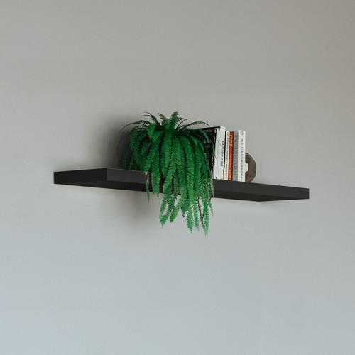 Prateleira 90cm Basic Preto Fosco - Dalla Costa