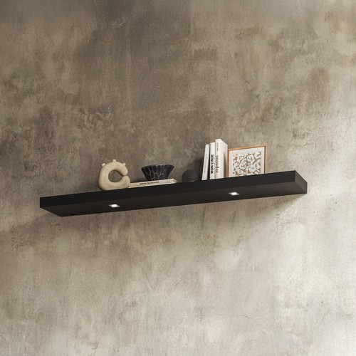 Prateleira com Led 150cm Basic Preto Fosco - Dalla Costa