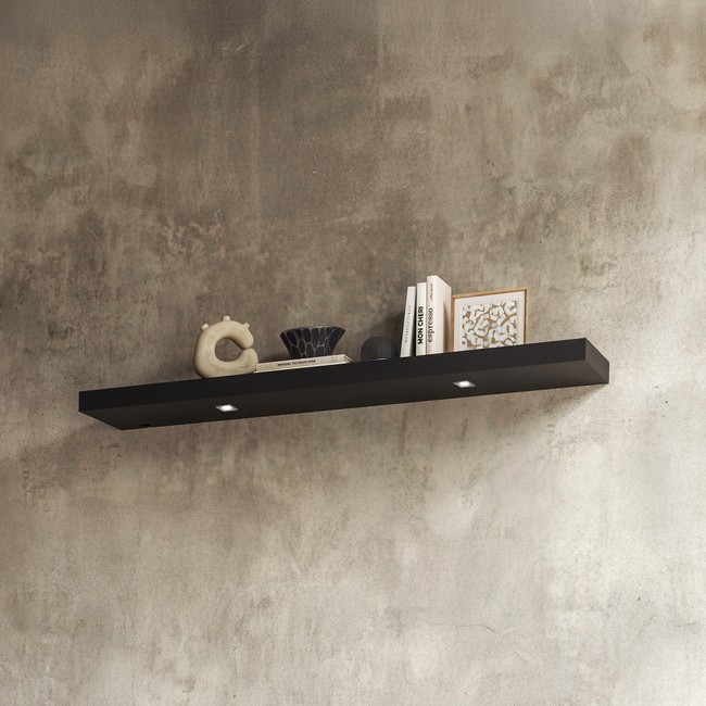 Prateleira com Led 150cm Basic Preto Fosco - Dalla Costa