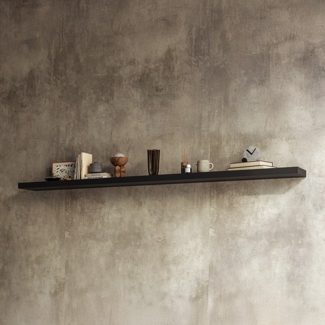 Prateleira 180cm Basic Preto Fosco - Dalla Costa