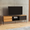 Rack para TV 100% Mdf com 2 Gavetas e 1 Porta de Correr Freijó/Preto – Dalla Costa