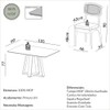 Conjunto Sala de Jantar Mesa 135cm Off White/Freijó com 4 Cadeiras Retrô Palha Sintética Bege Claro