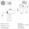 Conjunto Sala de Jantar Mesa Redonda Nature Off White/Freijó com 4 Cadeiras Retrô Palha Sintética Bege Claro