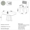 Conjunto Sala de Jantar Mesa 135cm com 4 Cadeiras Palha Sintética Bege Claro
