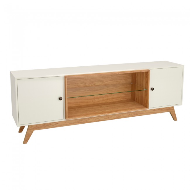 Rack para TV Até 60 Polegadas Retrô Off White/Freijó - Dalla Costa