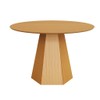 Mesa de Jantar Redonda 115cm com Pé Hexagonal Carvalho Rosé