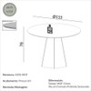Mesa de Jantar Redonda 115cm com Pé Hexagonal Pinhão