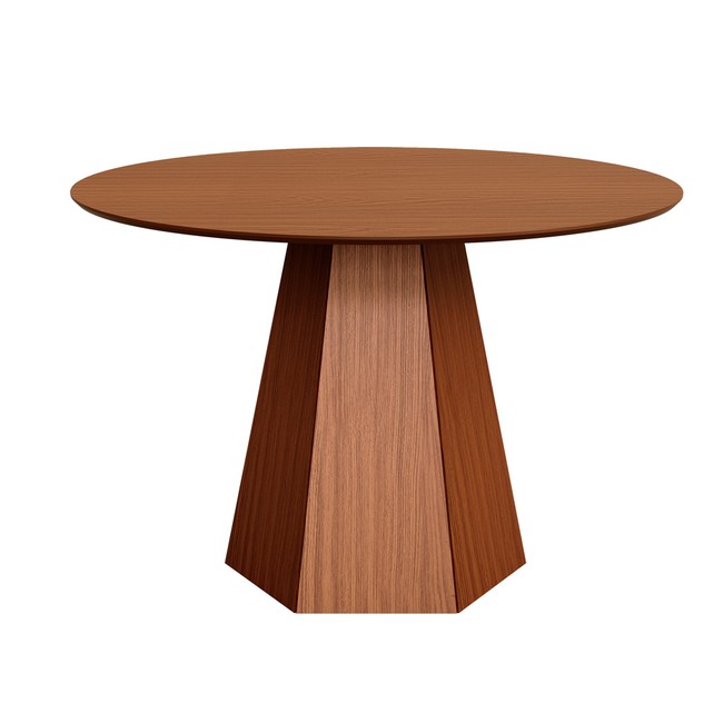 Mesa de Jantar Redonda 115cm com Pé Hexagonal Pinhão