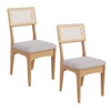 Kit 2 Cadeiras 100% Mdf com Encosto em Palha Sintética - Carvalho Rosé/Bege Claro Cr20