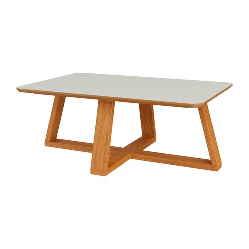 Mesa de Centro 90 X 60cm - Off White/Freijó