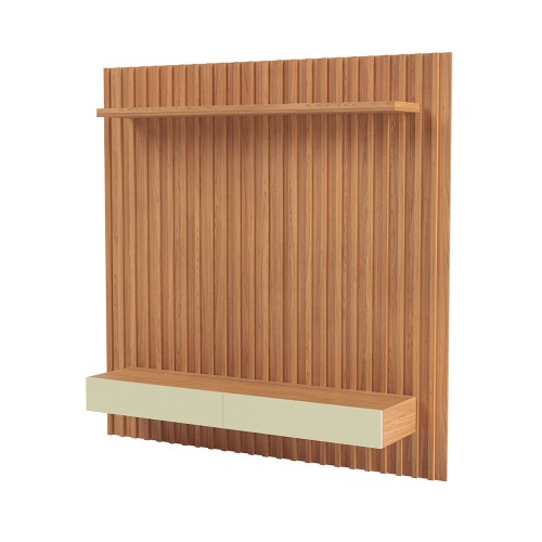 Painel para TV Até 75 Polegadas 2 Gavetas 183cm Ripado Freijó/Off White - Dalla Costa