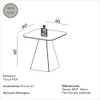 Mesa Lateral Pirâmide 60cm 100% Mdf Carvalho Rosé