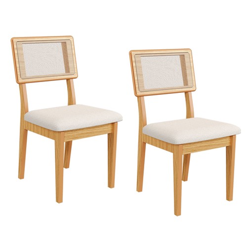 Kit 2 Cadeiras 100% Mdf Om Encosto em Tela Carvalho Rosé/Cesare Claro Cr23 - Dalla Costa