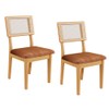 Kit 2 Cadeiras 100% Mdf Estofadas com Encosto em Tela Carvalho Rosé/Vermelho Veronese Cr26 - Dalla Costa