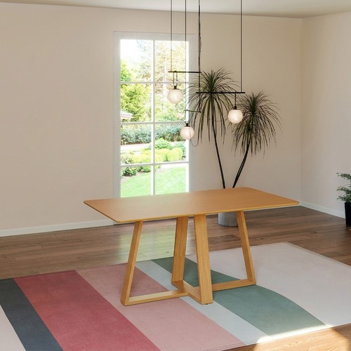 Mesa de Jantar 160cm 6 Lugares Carvalho Rosé - Dalla Costa