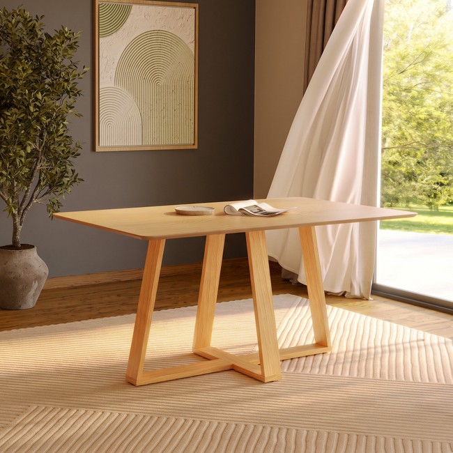 Mesa de Jantar 160cm 6 Lugares Carvalho Rosé - Dalla Costa