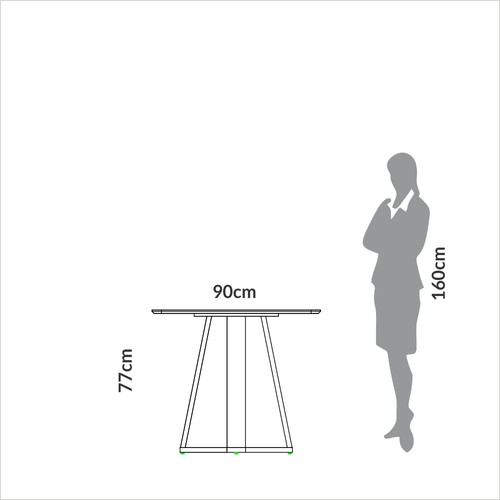 Mesa de Jantar 90cm 4 Lugares Pinhão - Dalla Costa