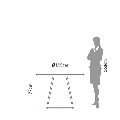Mesa de Jantar Redonda 105cm Carvalho Rosé - Dalla Costa