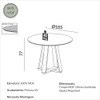 Mesa de Jantar Redonda 105cm Carvalho Rosé - Dalla Costa