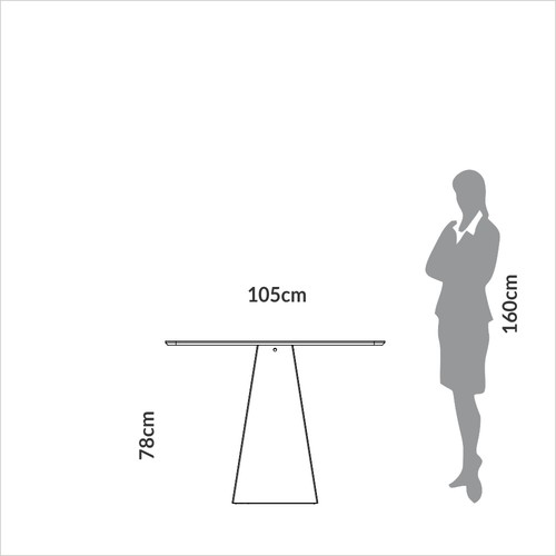 Mesa de Jantar Quadrada 105cm Base Pirâmide Carvalho Rosé - Dalla Costa