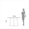Mesa de Jantar 130cm com Tampo Redondo Giratório Carvalho Rosé - Dalla Costa