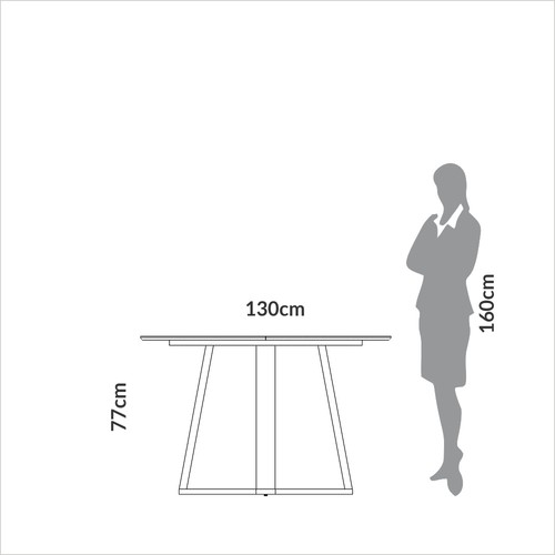 Mesa de Jantar 130cm com Tampo Redondo Giratório Carvalho Rosé - Dalla Costa