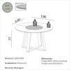 Mesa de Jantar 130cm com Tampo Redondo Giratório Carvalho Rosé - Dalla Costa