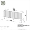 Balcão Buffet 180cm 4 Portas Ripadas Mdf Carvalho Rosé - Dalla Costa