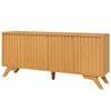 Balcão Buffet 180cm 4 Portas Ripadas Mdf Carvalho Rosé - Dalla Costa