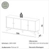 Balcão Buffet 180cm 4 Portas Carvalho Rosé - Dalla Costa
