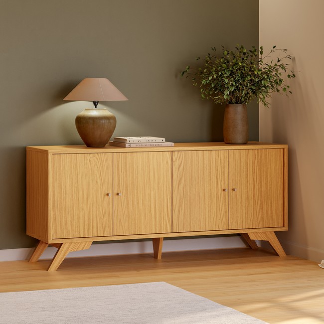 Balcão Buffet 180cm 4 Portas Carvalho Rosé - Dalla Costa