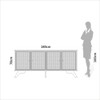 Balcão Buffet 180cm com Palha Hexagonal Natural Carvalho Rosé - Dalla Costa