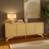 Balcão Buffet 180cm com Palha Hexagonal Natural Carvalho Rosé - Dalla Costa