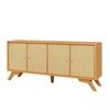 Balcão Buffet 180cm com Palha Hexagonal Natural Carvalho Rosé - Dalla Costa