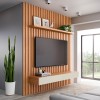 Painel para TV Até 75 Polegadas 2 Gavetas Ripado Freijó/Off White - Dalla Costa