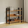 Estante Livreiro Industrial 93cm em Mdf Freijó/Preto Fosco - Dalla Costa