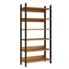 Estante Livreiro Industrial 93cm 6 Prateleiras em Mdf Freijó/Preto Fosco