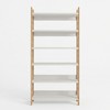 Estante Livreiro Industrial 93cm 6 Prateleiras em Mdf Off White/Freijó