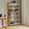 Estante Livreiro Industrial 93cm 6 Prateleiras em Mdf Off White/Freijó